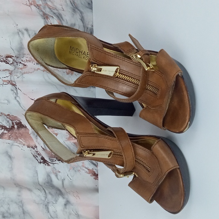 Rehab (Damaged) Michael Michael Kors Open Toe Brown Heels